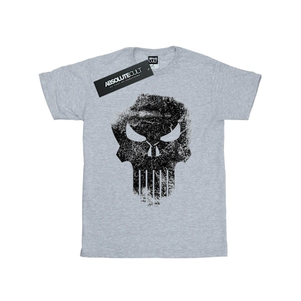Marvel Mens The Punisher Distrressed Skull T-Shirt L Sports Grå Sports Grey L