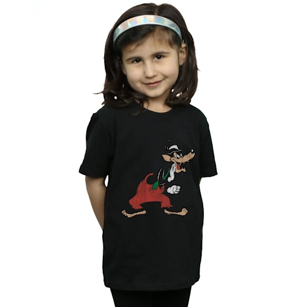 Disney Flickor Tre Små Grisar Big Bad Wolf Bomull T-shirt 12-1 Black 12-13 Years