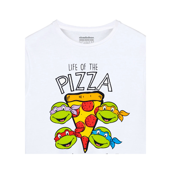 Teenage Mutant Ninja Turtles Boys Life Of The Pizza Party T-shirt White 7-8 Years