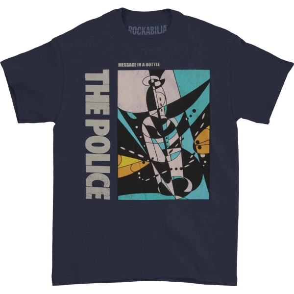 The Police Unisex Adult Message In A Bottle T-shirt i bomull XL N Navy Blue XL