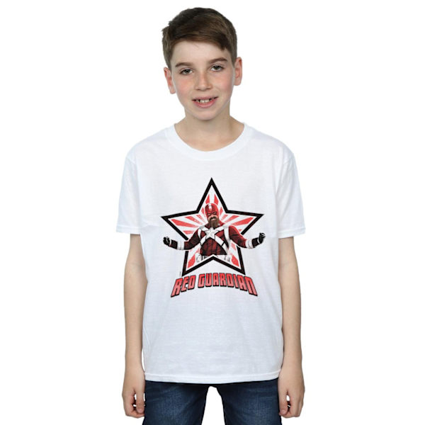 Marvel Boys Black Widow Movie Red Guardian Star T-Shirt 5-6 år White 5-6 Years