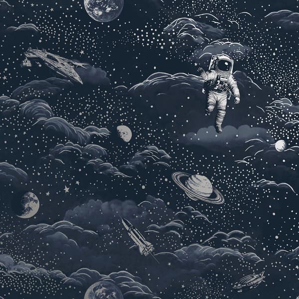 Holden Décor Lost In Space Tapet 10m x 53cm Blå/Silver Blue/Silver 10m x 53cm