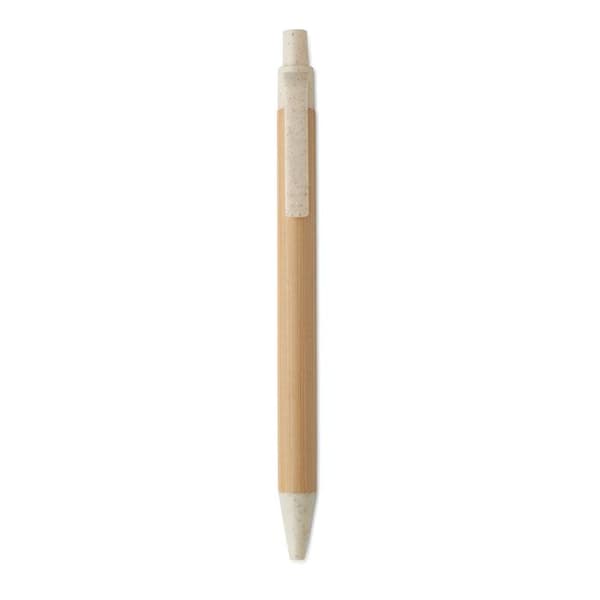 MidOcean Itea Färg Tryckknapp Bambu & Vetehalm Kulspetspenna Beige One Size