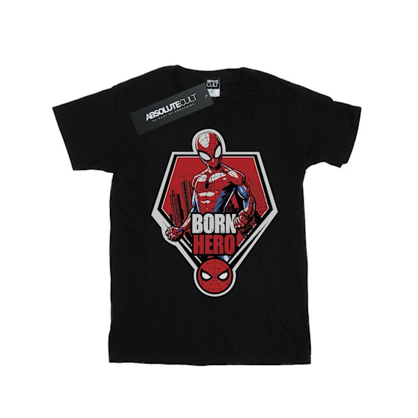 Marvel Boys Spider-Man Born Hero T-shirt 7-8 år Svart Black 7-8 Years