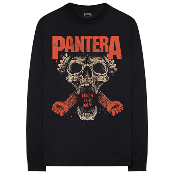 Pantera Unisex Vuxen Mun För Krig Bomull Långärmad T-shirt Black XL