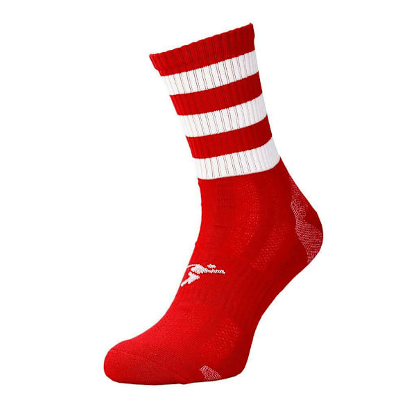 Precision Barn/Barn Pro Randiga Gaelic Mellanhöga Strumpor 3 UK-6 UK Red/White 3 UK-6 UK