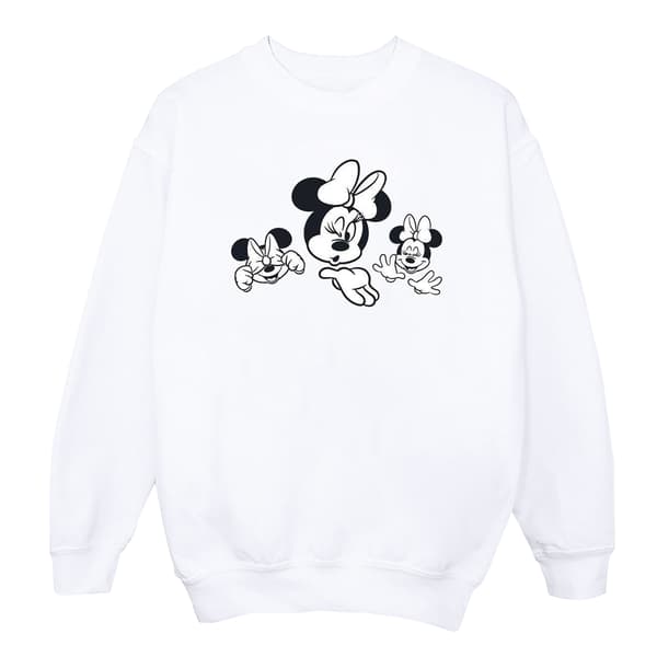 Disney Herr Minnie Mouse Tre Ansikten Sweatshirt M Vit White M