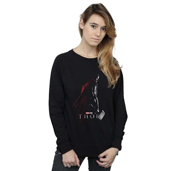 Marvel Studios Dam/Kvinnor Thor Poster Sweatshirt S Svart Black S