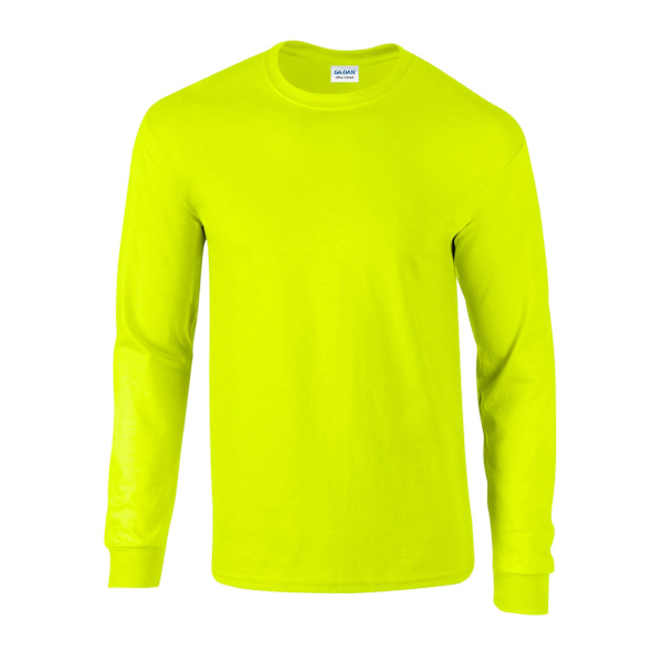 Gildan Unisex Vuxen Ultra Plain Bomull Långärmad T-shirt 4XL Safety Green 4XL