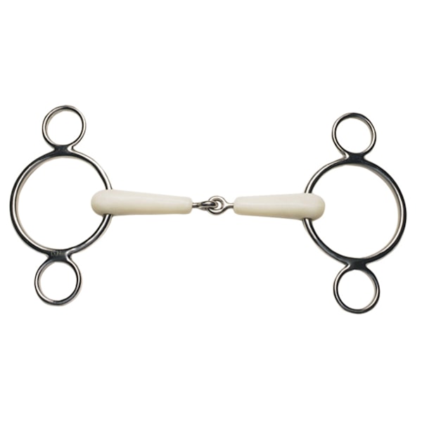 Korsteel Horses Flexi Jointed 2 Ring Dutch Gag Bit 5.5in Elfenben Ivory 5.5in