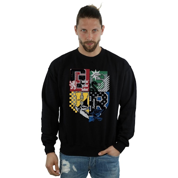 Harry Potter Hogwarts Varsity Sweatshirt för män, L, svart Black L