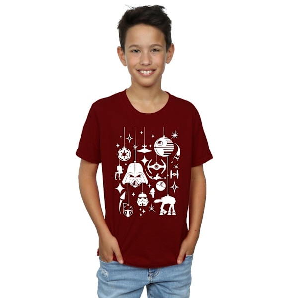 Star Wars Julgransprydnader T-shirt för pojkar 7-8 år Bourgogne Burgundy 7-8 Years