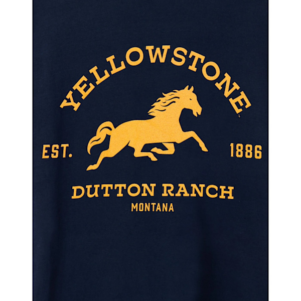 Yellowstone Mens Dutton Ranch Logo Kortärmad T-shirt M Marinblå Navy M
