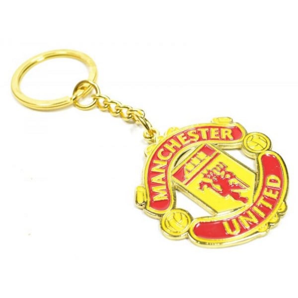 Manchester United FC officiella fotbollsmärke nyckelring One Size R Red/Yellow One Size
