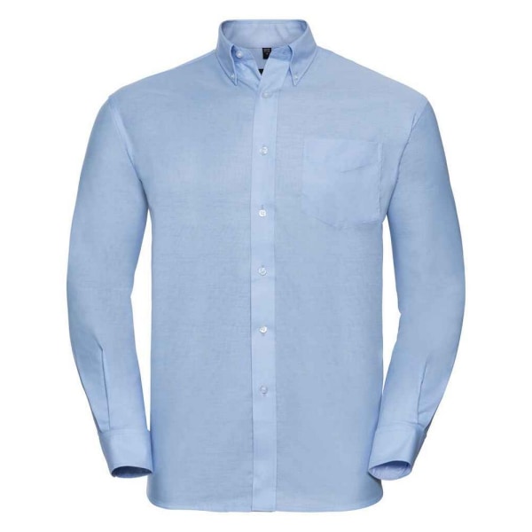 Russell Collection Herr Oxford Easy-Care Långärmad formell skjorta Oxford Blue 20in