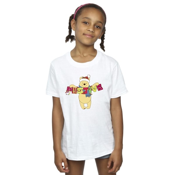 Disney Girls Winnie The Pooh Festive Bomull T-shirt 12-13 År White 12-13 Years