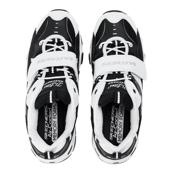 Skechers Barn D Lites2 Logo Chunky Flat Träningsskor 2 UK White/Black 2 UK