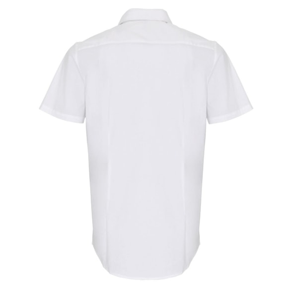 Premier Mens Poplin Stretch Kortärmad Skjorta S Vit White S