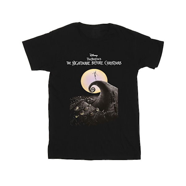 The Nightmare Before Christmas Flickor Moon Poster Bomull T-shirt Black 5-6 Years