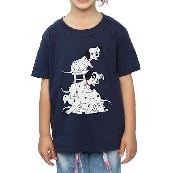 101 Dalmatiner flickor stol bomull T-shirt 12-13 år marinblå Navy Blue 12-13 Years