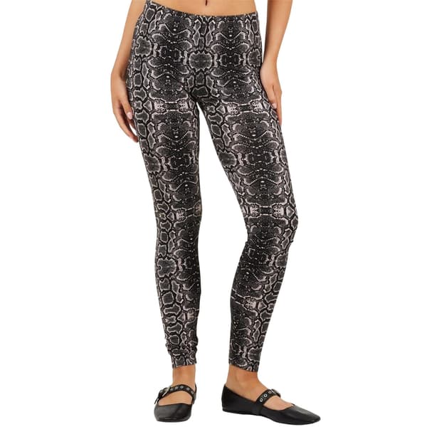 Brave Soul Dam/Dam Ormskinnsmönstrade Leggings 10 UK Grå Grey 10 UK
