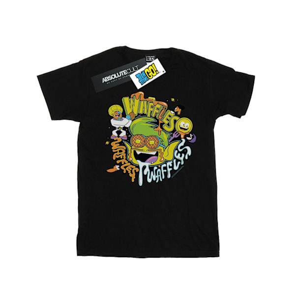 DC Comics Dam/Damer Teen Titans Go Waffle Mania Bomull Boyfriend T-shirt Black S