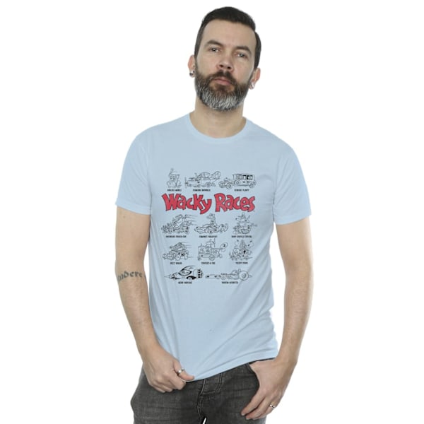 Wacky Races Herr Car Lineup T-Shirt S Baby Blue Baby Blue S