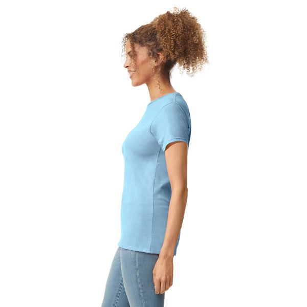 Gildan Womens/Ladies Softstyle Plain Ringspun Cotton Fitted T-S Light Blue 16 UK