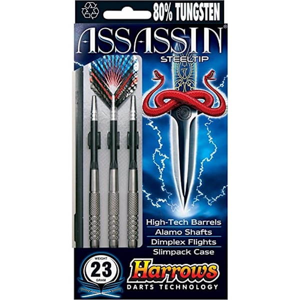 Harrows Assassin Tungsten Dartpilar (3-pack) 30g Silver/Svart Silver/Black 30g