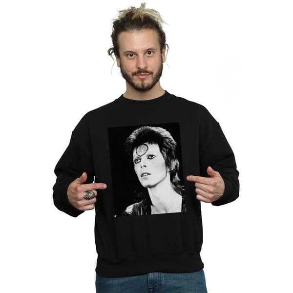 David Bowie Herr Ziggy Looking Sweatshirt M Svart Black M