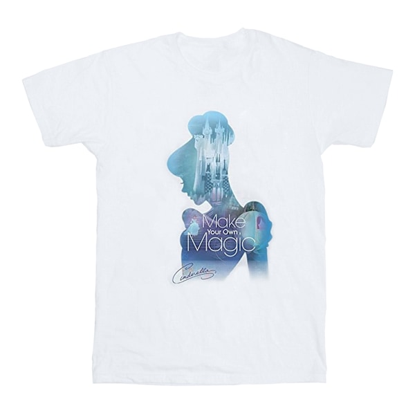 Cinderella Girls Skapa din egen magi Silhouette Bomull T-shirt White 9-11 Years