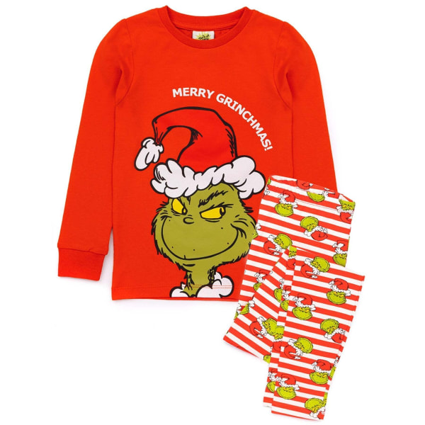 The Grinch barn/barn utrustat julpyjamas set 7-8 år Red/Green/White 7-8 Years