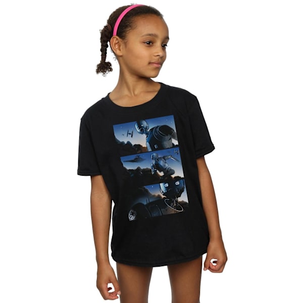 Star Wars Girls Rogue One K-2SO Comic Strip Bomull T-shirt 12-1 Black 12-13 Years