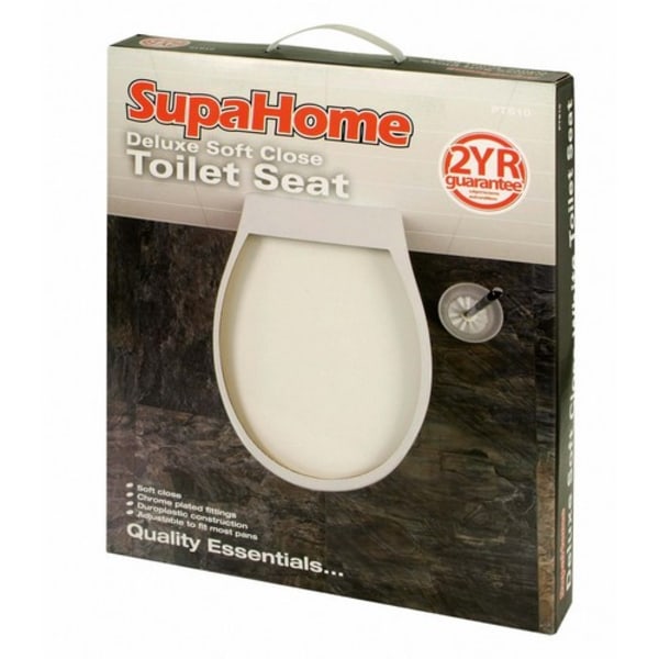 SupaHome Deluxe Soft Close Toalettstolssits En Storlek Vit White One Size