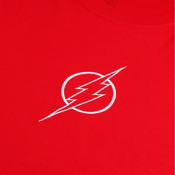 The Flash T-shirt med logotyp för män, storlek L, körsbärsröd Cherry Red L