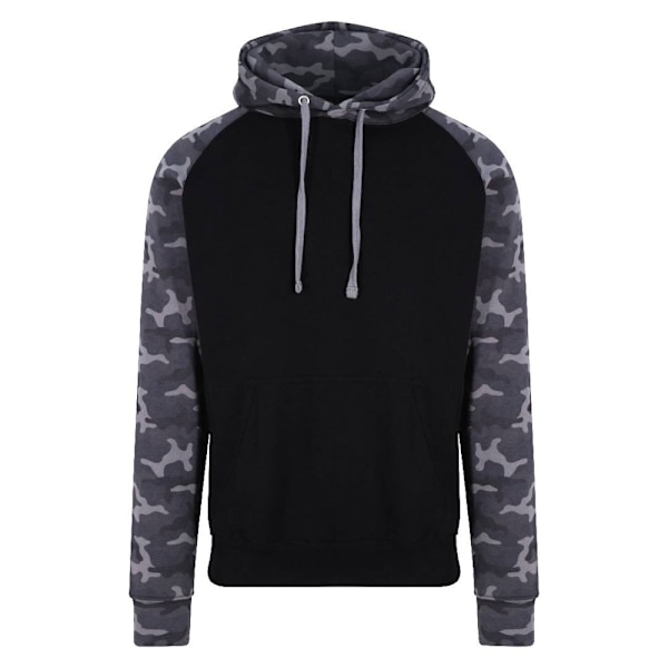 Awdis Herr Baseboll Hoodie XXL Solid Svart/Svart Solid Black/Black XXL