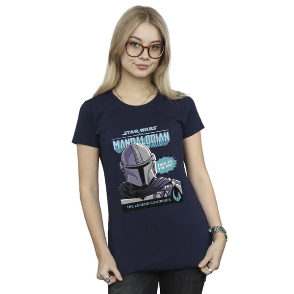 Star Wars The Mandalorian Dam/Dam Mando Comic Cover Bomull Navy Blue M