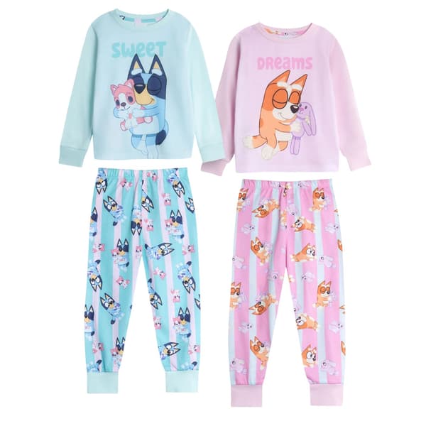 Bluey Flickor Bluey & Bingo Lång Pyjamas Set (2-pack) 3-4 år Pink/Blue 3-4 Years