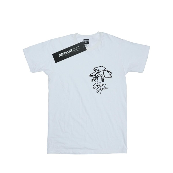 Janis Joplin Dam T-shirt i bomull för kvinnor/damer White M