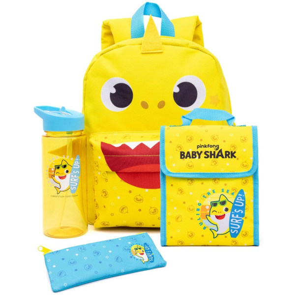 Baby Shark Surf´s Up! Ryggsäcksset En Storlek Gul/Blå/Vit Yellow/Blue/White One Size