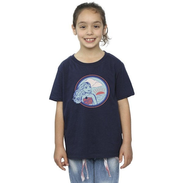 Disney Girls Moana Sunset Bomull T-shirt 12-13 år Marinblå Navy Blue 12-13 Years