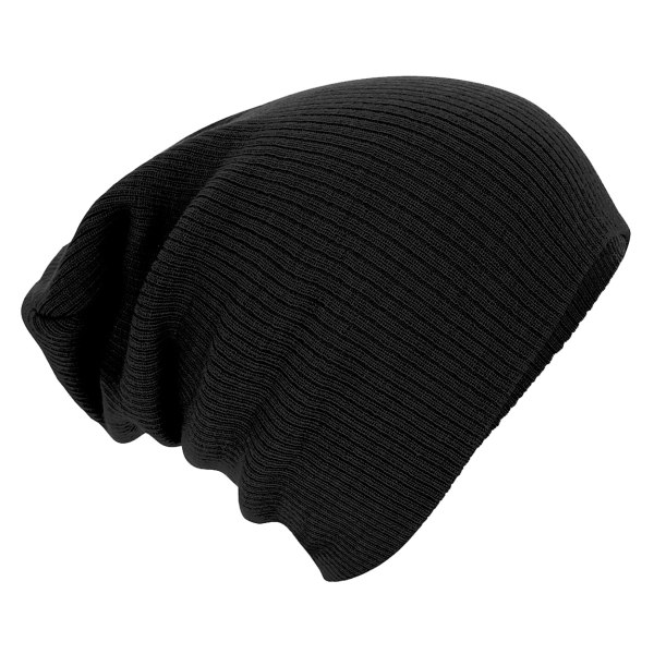 Beechfield Unisex Slouch Winter Beanie Hat One Size Svart Black One Size