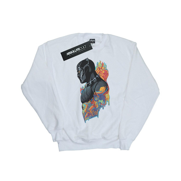 Marvel Boys Black Panther Profil Sweatshirt 5-6 år Vit White 5-6 Years