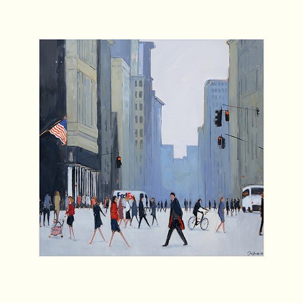 Jon Barker 5th Avenue New York Print 40cm x 40cm Blå/Vit Blue/White 40cm x 40cm