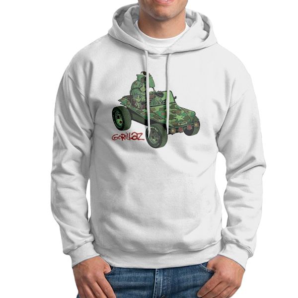 Gorillaz Unisex Vuxen Jeep Hoodie L Vit White L