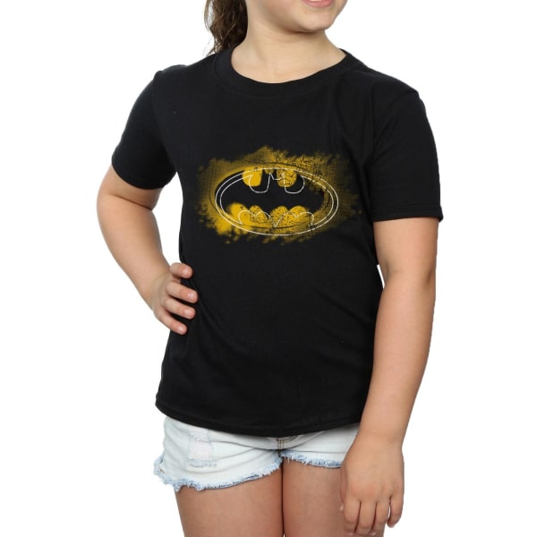 DC Comics Girls Batman Spray Logo Bomull T-shirt 12-13 år Svart Black 12-13 Years