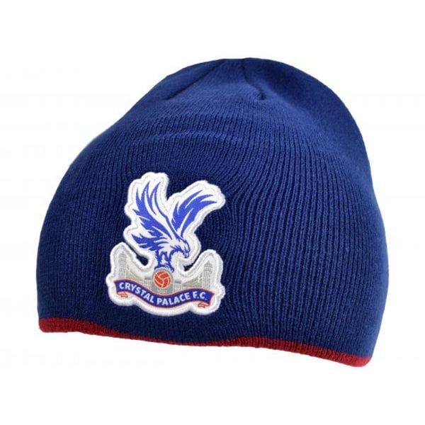 Crystal Palace FC Crest Stickad Roll Down Beanie One Size Navy/ Navy/Red/White One Size