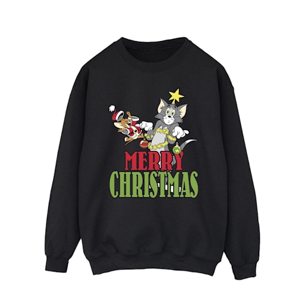 Tom And Jerry Herr Merry Christmas Baubles Sweatshirt L Svart Black L