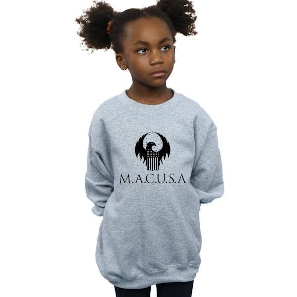 Fantastiska vidunder Girls MACUSA Logo Sweatshirt 7-8 år Sport Sports Grey 7-8 Years