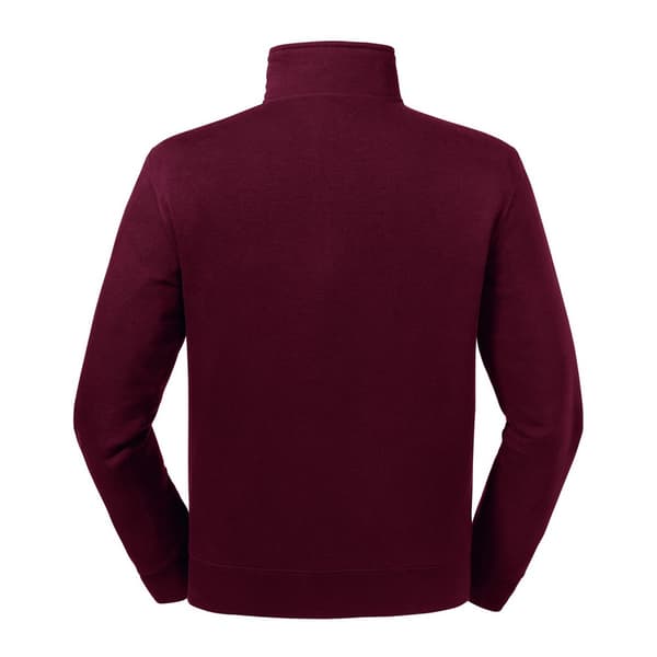 Russell Herr Authentic Zip Neck Sweatshirt S Burgundy Burgundy S